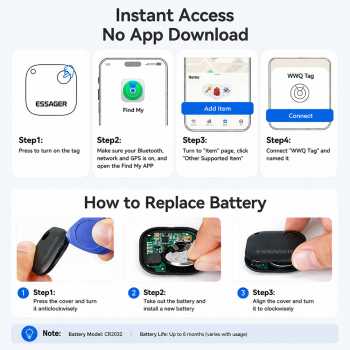Gambar produk ESSAGER Smart Tag Tracker Bluetooth Finder Key iOS Support Only - WWQ Tag - 6
