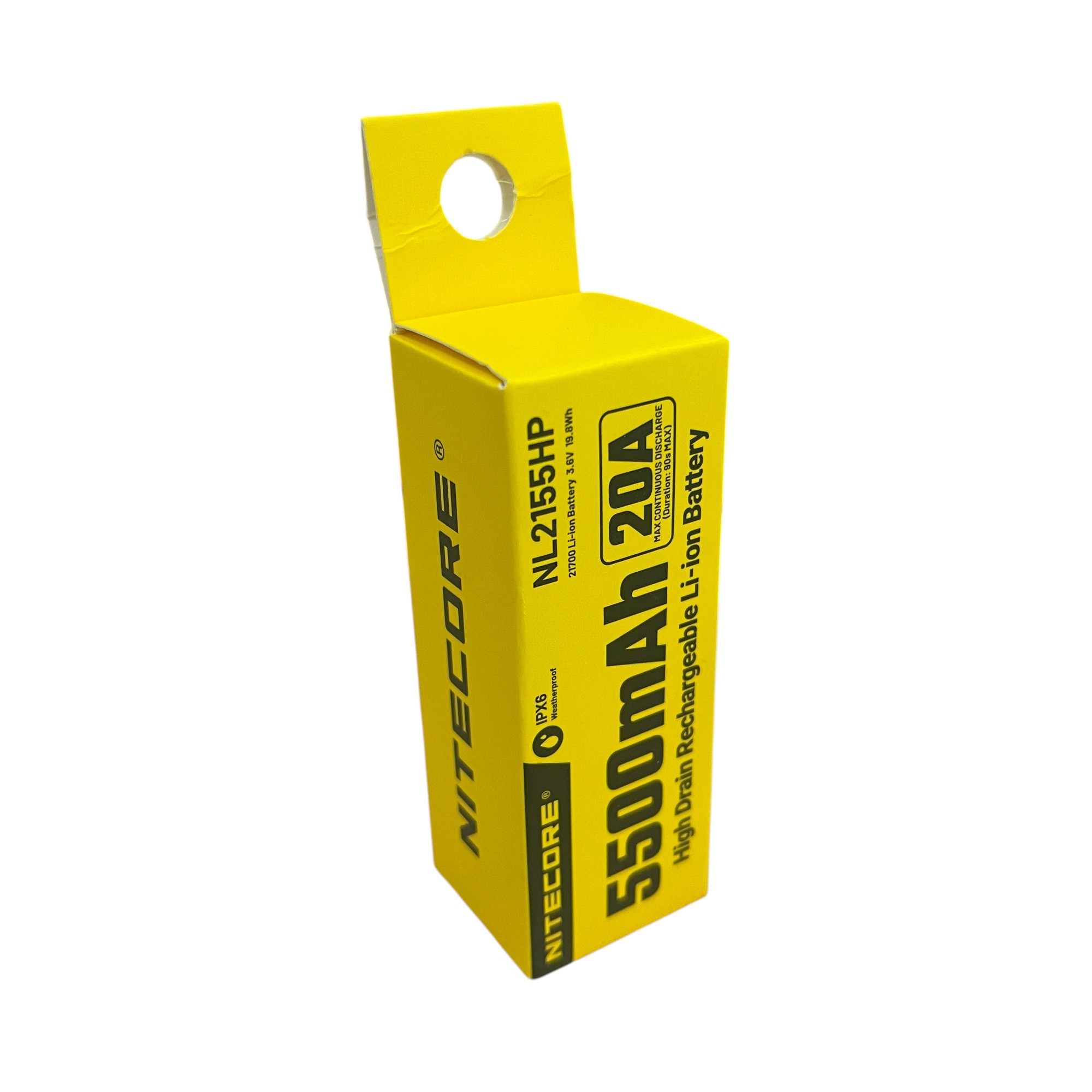 Gambar produk NITECORE Baterai Isi Ulang 21700 Li-Ion Button Top 5500mAh 20A 1 PCS - NL2155HP - Kemasan
