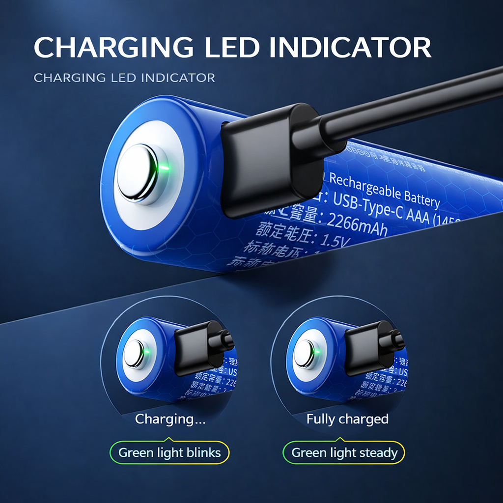 Doublepow Baterai Rechargeable AA Type C 3400mWh 1.5V 1 PCS - DP-4000 Gambar produk Doublepow Baterai Rechargeable AA Type C 3400mWh 1.5V 1 PCS - DP-4000