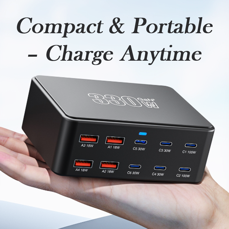 Gambar produk Taffware Charger Station Portable Fast Charging USB Type C 10Port 330W - HW66