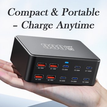 Gambar produk Taffware Charger Station Portable Fast Charging USB Type C 10Port 330W - HW66