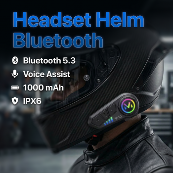 Kebidumei Headset Helm Bluetooth Music HiFi IPX6 1000mAh - Y10