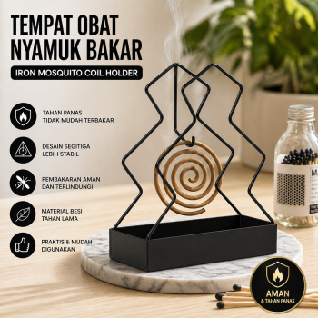 WOMLEX Tempat Obat Nyamuk Bakar Iron Mosquito Coil Holder Fireproof - CH14