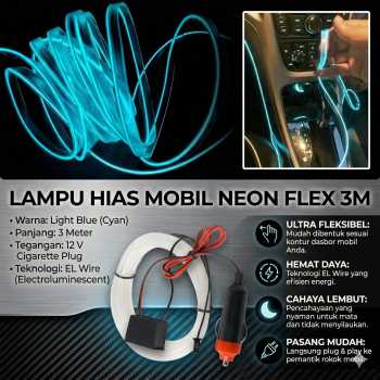 SEAMETAL Lampu Hias Mobil Neon Flex Car Interior 3M Cigarette Plug 12V - TB307