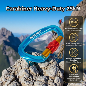 TaffSPORT Carabiner Aluminium Professional Heavy-Duty Locking 25kN - CE0321