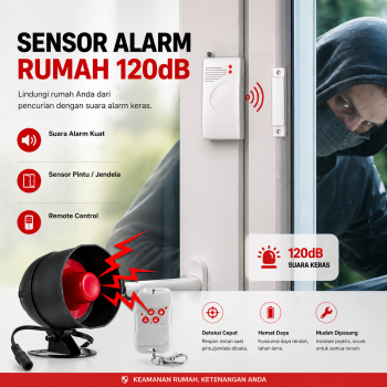Gambar produk KERUI Sensor Alarm Rumah Anti Maling Wireless Home Security 120dB - S1