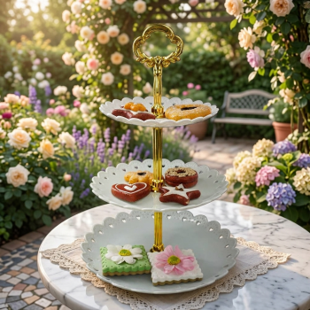 TaffHOME Rak Kue Susun 3 Tingkat Detachable Cake Stand Display - CF431