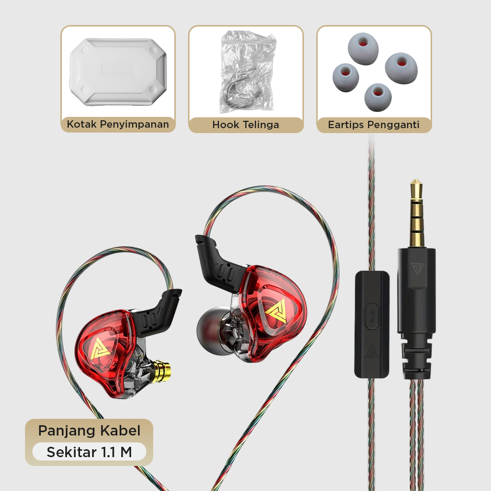 QKZ Wired Earphone IEM In Ear Monitor Dynamic HiFi Gaming Music Bass - QKZ-AK6-DMX Gambar produk QKZ Wired Earphone IEM In Ear Monitor Dynamic HiFi Gaming Music Bass - QKZ-AK6-DMX - 8