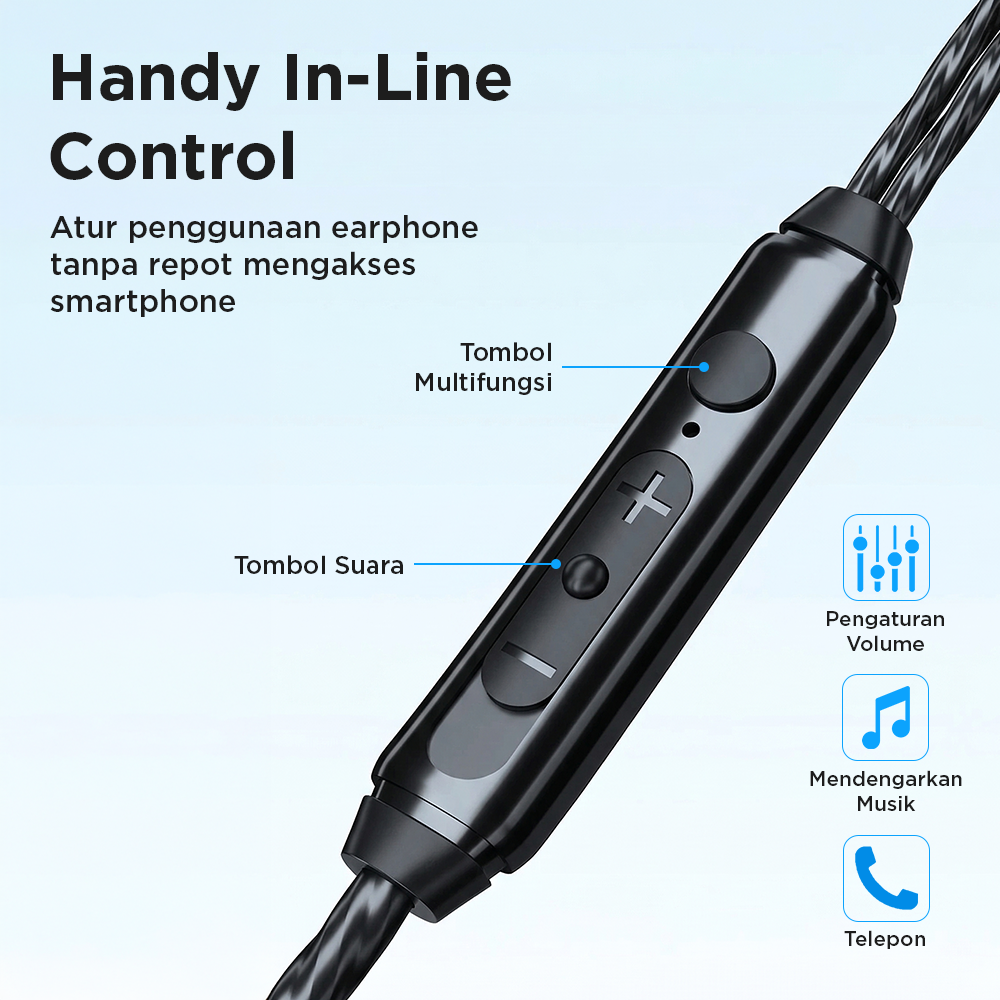 WKZ Earphone In-Ear Subwoofer Gaming Computer Sports with Microphone - S18 Gambar produk WKZ Earphone In-Ear Subwoofer Gaming Computer Sports with Microphone - S18 - 3