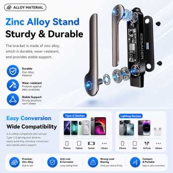 Gambar produk ESSAGER OTG Adapter Type C Female to Type C Male 2in1 Holder 240W - ES-OTG37