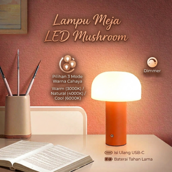 MAGCHARM Lampu Meja Hias Touch LED 3in1 Color Mushroom Lamp 1200mAh 3W - MG-12