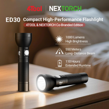 NEXTORCH Senter LED Tactical Flashlight 2600mAh 550M 1000 Lumens - ED30