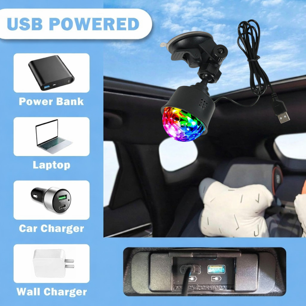 POFET Lampu Proyektor Disko LED Light Voice Control Car Suction Cup - PT8500 Gambar produk POFET Lampu Proyektor Disko LED Light Voice Control Car Suction Cup - PT8500 - 4