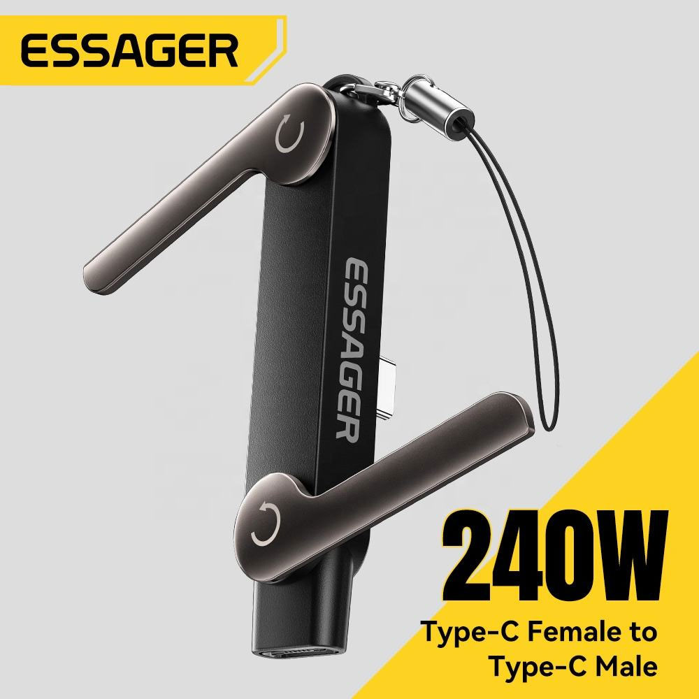 Gambar produk ESSAGER OTG Adapter Type C Female to Type C Male 2in1 Holder 240W - ES-OTG37