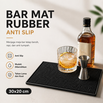 One Two Cups Bar Mat Rubber Anti Slip Tatakan Gelas Alas Meja - TY3