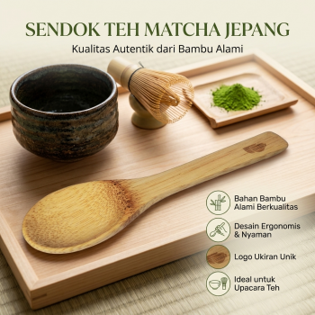 One Two Cups Sendok Teh Jepang Matcha Chashaku Tool Bamboo Honey Spoon - T20