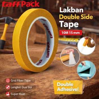 TaffPACK Lakban Dua Sisi Super Strong Grid Fiber Double Sided Tape 10M - DA30