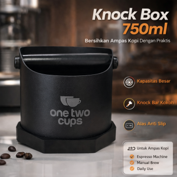 One Two Cups Wadah Ampas Kopi Espresso Knock Box Container Non Slip - FKBMZ-009