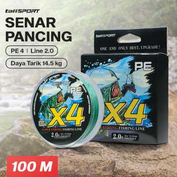 TaffSPORT Senar Pancing PE 4 Braided Strand Fishing Line 100M - X4
