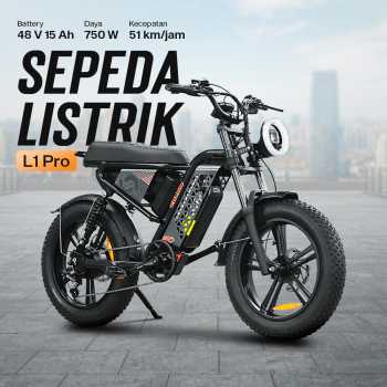 ClipClop Sepeda Listrik Fat Bike 20 Inch Brushless Dual 48V 15Ah 750W - L1 Pro