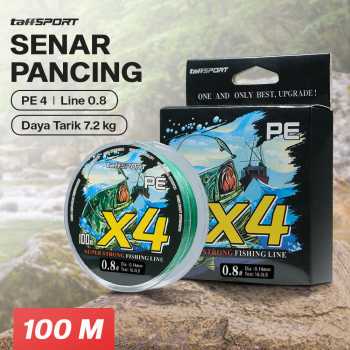 TaffSPORT Senar Pancing PE 4 Braided Strand Fishing Line 100M - X4