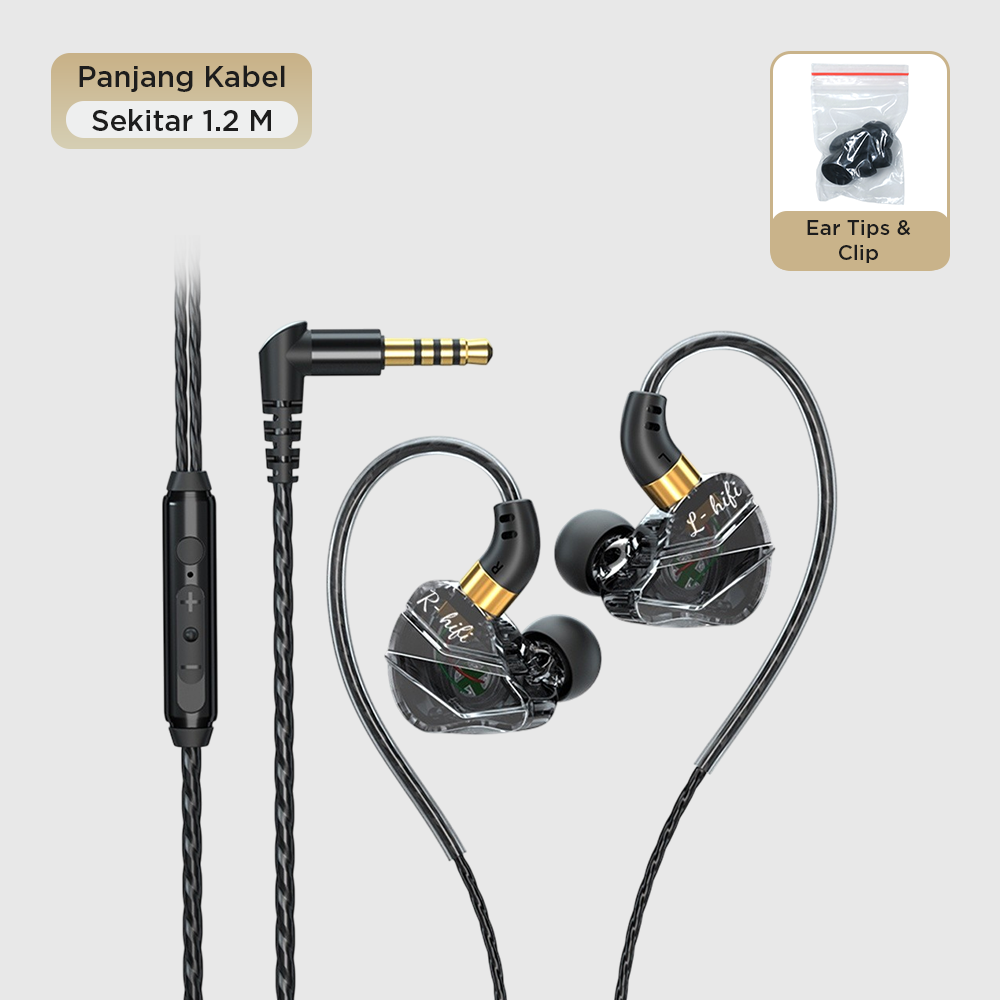 WKZ Earphone In-Ear Subwoofer Gaming Computer Sports with Mic Jack 3.5mm - S16 Gambar produk WKZ Earphone In-Ear Subwoofer Gaming Computer Sports with Mic Jack 3.5mm - S16 - 8