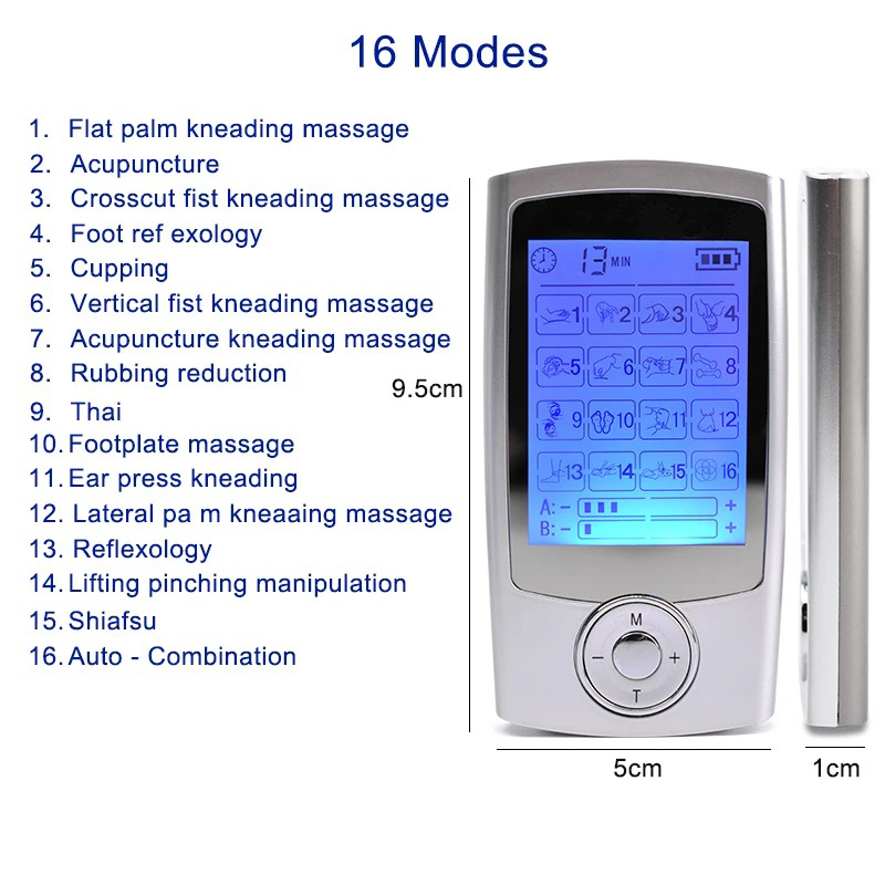 TaffOmicron Alat Pijat Elektrik Akupuntur Tempel TENS EMS 16 Mode - MH-2000 Gambar produk TaffOmicron Alat Pijat Elektrik Akupuntur Tempel TENS EMS 16 Mode - MH-2000
