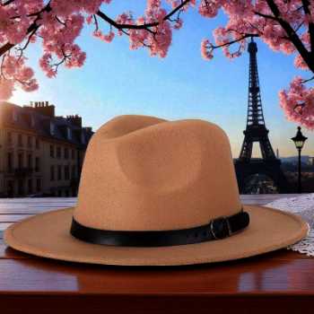 Gambar produk JIANGXIHUITIAN Topi Fedora Panama Laken Hat Jazz Classic Vintage - FS-219