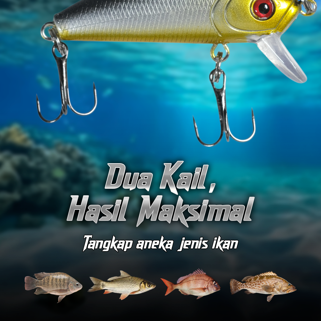 Weihe Umpan Pancing Ikan Mas Carp Crankbait Minnow Lure 50mm - LD07 Gambar produk Weihe Umpan Pancing Ikan Mas Carp Crankbait Minnow Lure 50mm - LD07