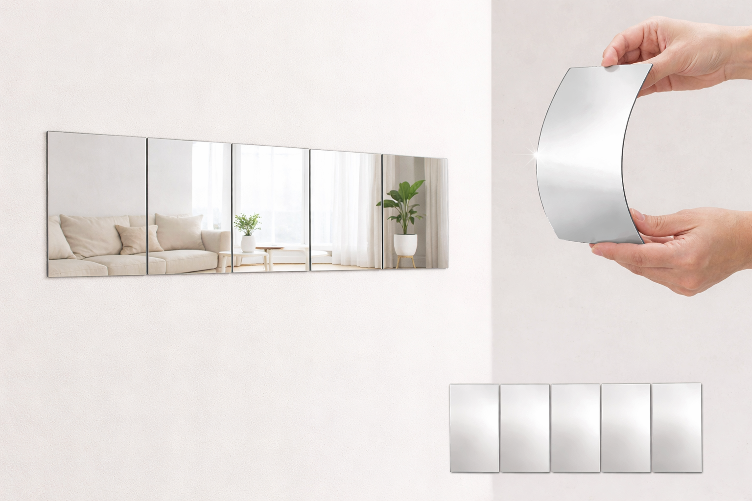 LEVO Cermin Akrilik DIY Bathroom Mirrors Acrylic Wall Decor 15cm 5 PCS - L02 Gambar produk LEVO Cermin Akrilik DIY Bathroom Mirrors Acrylic Wall Decor 15cm 5 PCS - L02