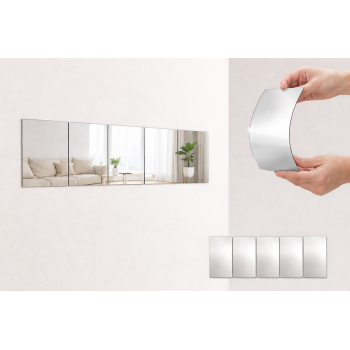 Gambar produk LEVO Cermin Akrilik DIY Bathroom Mirrors Acrylic Wall Decor 15cm 5 PCS - L02
