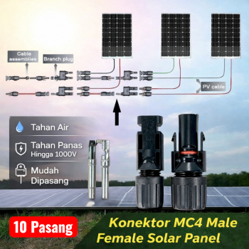 Gambar produk Konektor MC4 Male Female untuk Solar Panel 10 Pasang