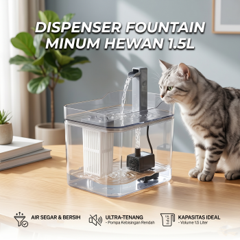 ISFRIDAY Pet Water Dispenser Fountain Tempat Minum Kucing Anjing 1.5L - IF299