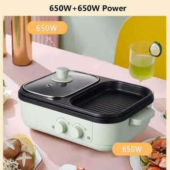 Gambar produk TaffHOME Panci Listrik Electric Hotpot BBQ Grill 2in1 Non Stick 1300W - PL-20
