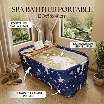 Gambar produk Xueqin SPA Bathtub Lipat Portable Adult Folding Bath 120x58x48cm - 18403