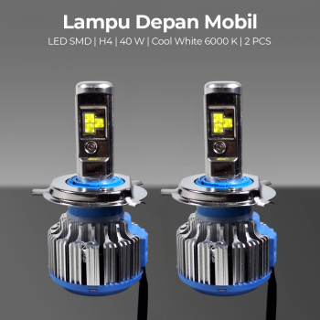 Gambar produk TURBO Lampu Depan Mobil Headlamp LED SMD H4 Cool White 2 PCS - T1