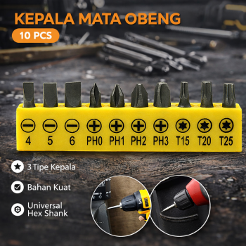 ZJCOSTOL Set Kepala Mata Obeng Screwdriver Bit 10 PCS - ZC005