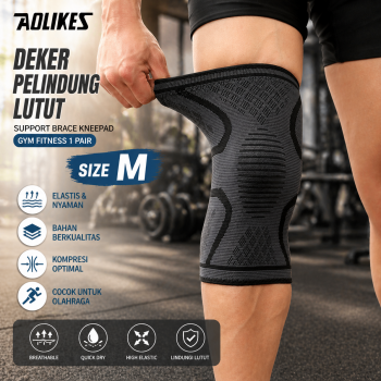 AOLIKES Deker Pelindung Lutut Support Brace Kneepad Gym Fitness 1 Pair - A-7718