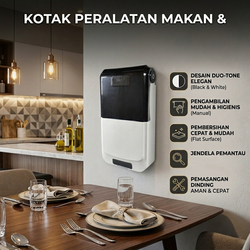 AOKAEN Tempat Sendok Garpu Kotak Alat Makan Wall Mounted Cutlery Box - AK30 Gambar produk AOKAEN Tempat Sendok Garpu Kotak Alat Makan Wall Mounted Cutlery Box - AK30