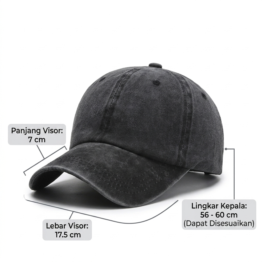 MUJE Topi Baseball Cap Polos Adjustable Breathable Washed Style - F250 Gambar produk MUJE Topi Baseball Cap Polos Adjustable Breathable Washed Style - F250 - 5