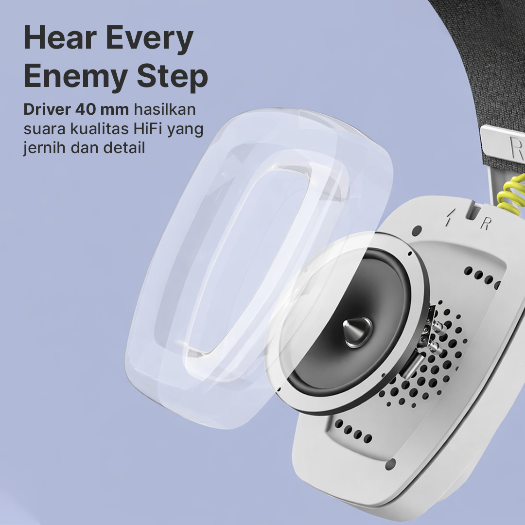 Gambar produk BINNUNE Headset Gaming Wireless Bluetooth 500mAh USB Type C - BW06-BT