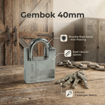 LIEBAO Gembok Rumah Anti Maling House Padlock Steel 40mm - LB40