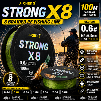 J-Cheng Senar Pancing PE 8 Braided Strand Fishing Line 100M - JC4188