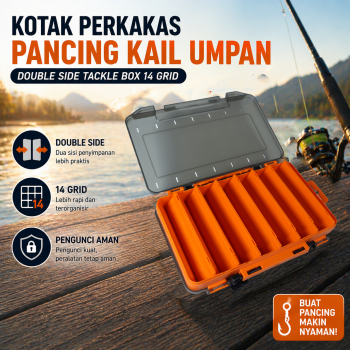 ZUHE Kotak Perkakas Pancing Kail Umpan Double Side Tackle Box 14 Grid - ZU402