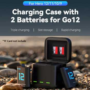 Gambar produk TELESIN Charger Baterai 3 Slot GoPro Hero 9/10/11/12 with 2 Batteries - S0-BCG-04-TGP