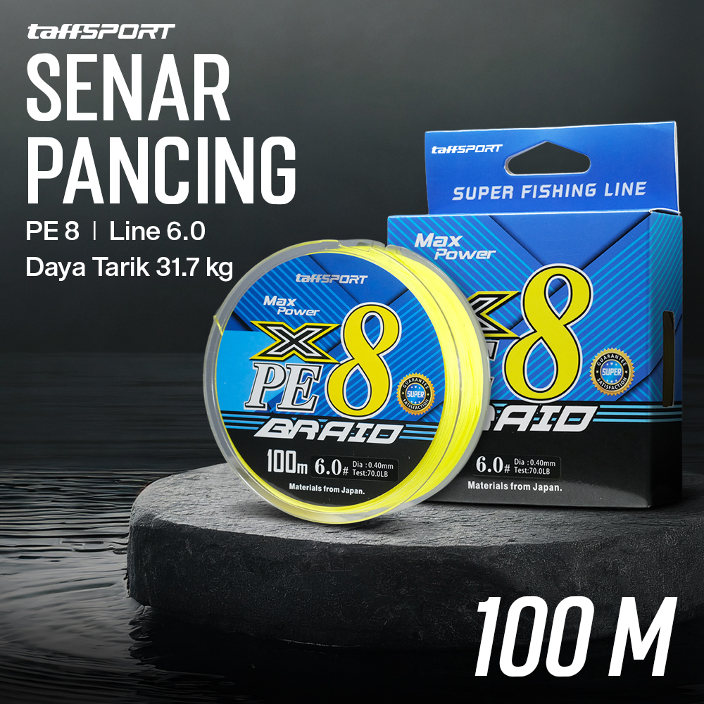 TaffSPORT Senar Pancing PE 8 Braided Strand Fishing Line 100M 6.0 - X8 Gambar produk TaffSPORT Senar Pancing PE 8 Braided Strand Fishing Line 100M 6.0 - X8 - Utama