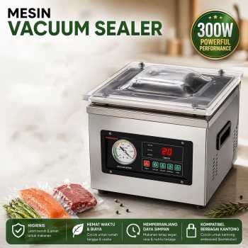 Taffware Mesin Vacuum Sealer Makanan Heavy Duty Single Chamber 300W - DZ-260/2C