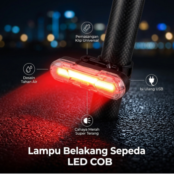 TaffLED Lampu Belakang Sepeda LED COB USB Rechargeable 220mA - AS1010
