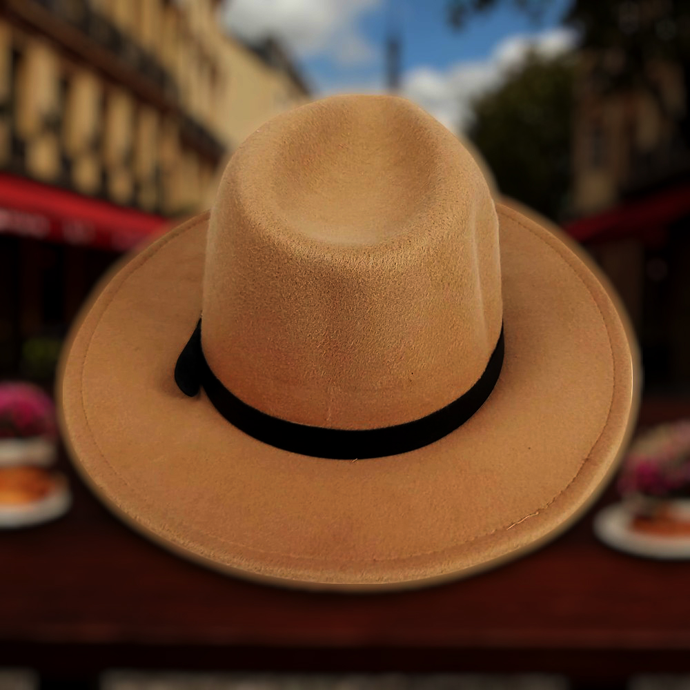 Gambar produk JIANGXIHUITIAN Topi Fedora Panama Laken Hat Jazz Classic Vintage - FS-219