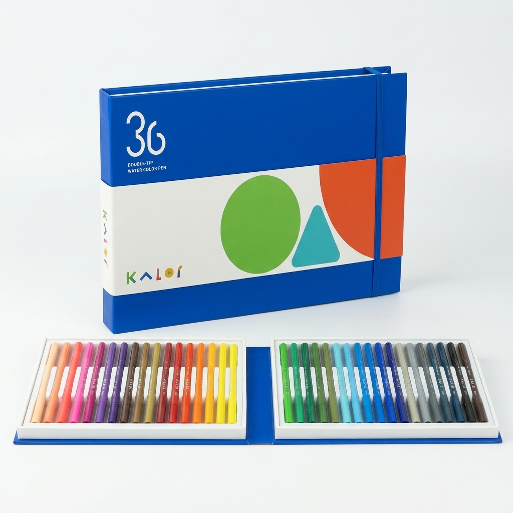 Gambar produk Kaco GREEN KALOR Spidol Warna Warni Dual Head Water Color Pen 36 PCS - WP2207-01